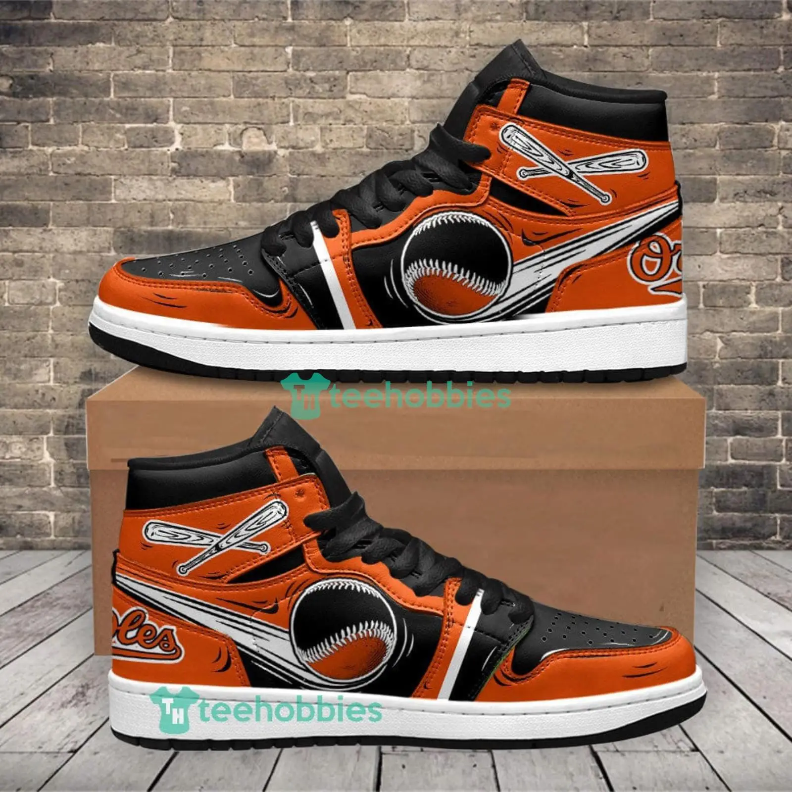 Air JD Hightop Shoes MLB Baltimore Orioles Special Style Air Jordan 1 High Sneakers