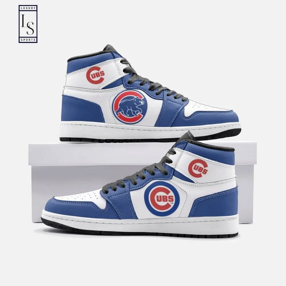 Air JD Hightop Shoes MLB Chicago Cubs Simple Style Air Jordan 1 High Sneakers Air JD Hightop Shoes MLB Chicago Cubs Simple Style Air Jordan 1 High Sneakers - Image 1