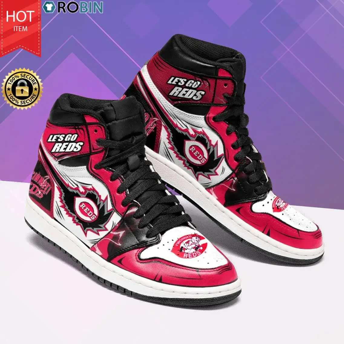 Air JD Hightop Shoes MLB Cincinnati Reds Air Jordan 1 High Sneakers V2