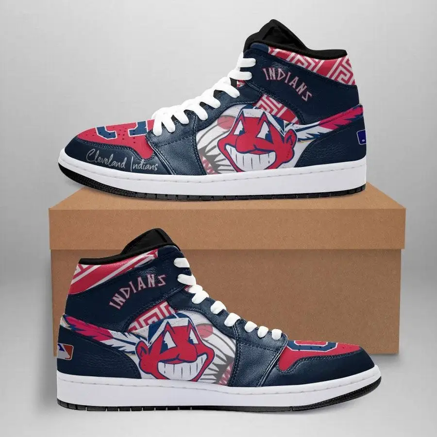 Air JD Hightop Shoes MLB Cleveland Indians Air Jordan 1 High Sneakers