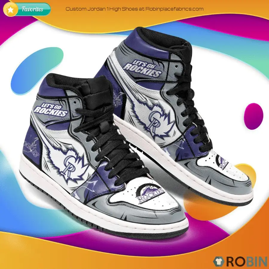 Air JD Hightop Shoes MLB Colorado Rockies Air Jordan 1 High Sneakers V2 Air JD Hightop Shoes MLB Colorado Rockies Air Jordan 1 High Sneakers V2 - Image 1