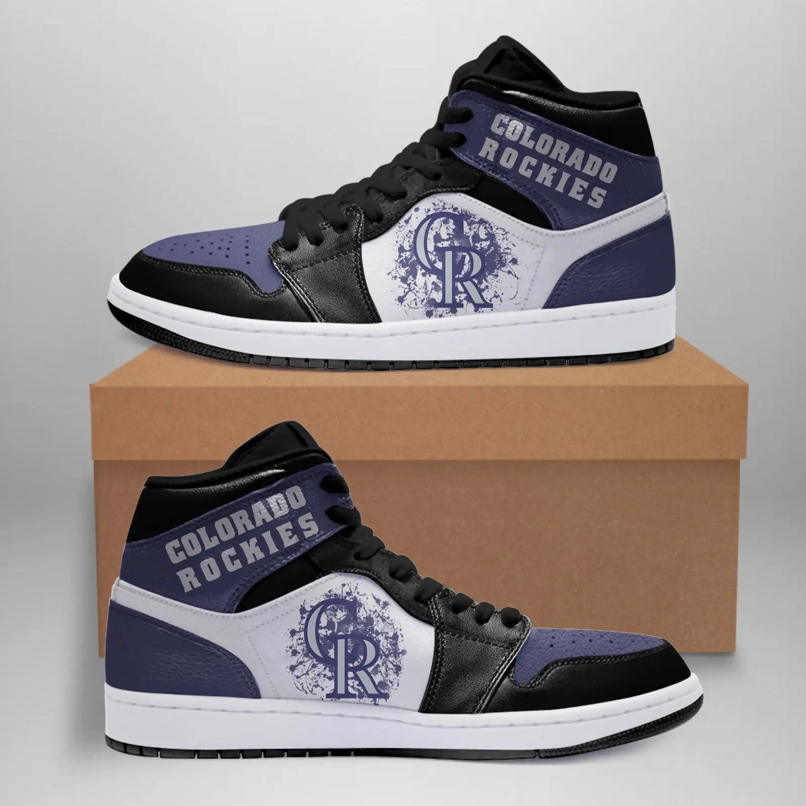 Air JD Hightop Shoes MLB Colorado Rockies Air Jordan 1 High Sneakers V3