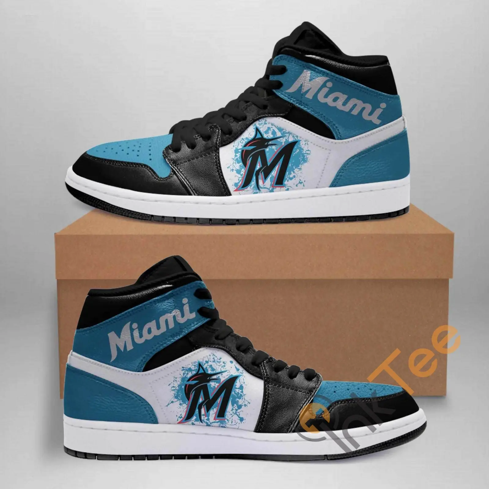 Air JD Hightop Shoes MLB Miami Marlins Air Jordan 1 High Sneakers V3 Air JD Hightop Shoes MLB Miami Marlins Air Jordan 1 High Sneakers V3 - Image 1