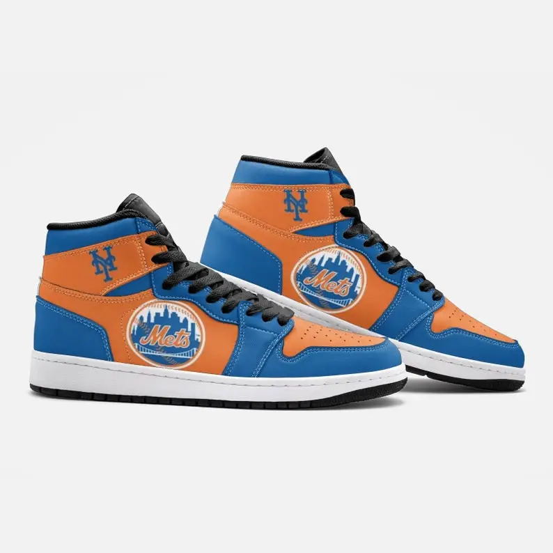 Air JD Hightop Shoes MLB New York Mets Air Jordan 1 High Sneakers V4 Air JD Hightop Shoes MLB New York Mets Air Jordan 1 High Sneakers V4 - Image 1