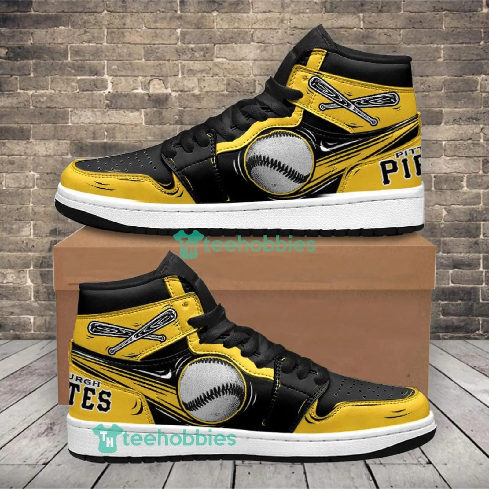 Air JD Hightop Shoes MLB Pittsburgh Pirates Air Jordan 1 High Sneakers Air JD Hightop Shoes MLB Pittsburgh Pirates Air Jordan 1 High Sneakers - Image 1