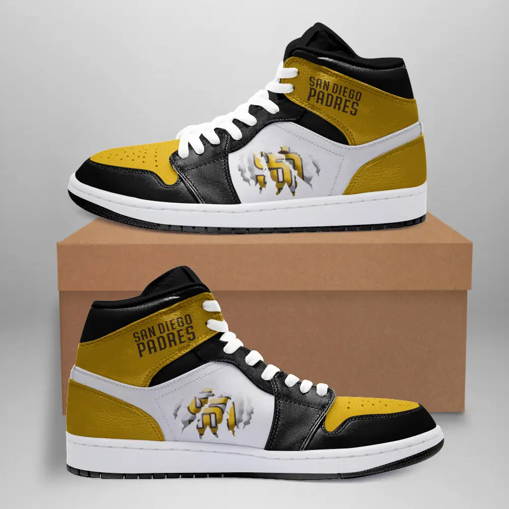Air JD Hightop Shoes MLB San Diego Padres Air Jordan 1 High Sneakers V4