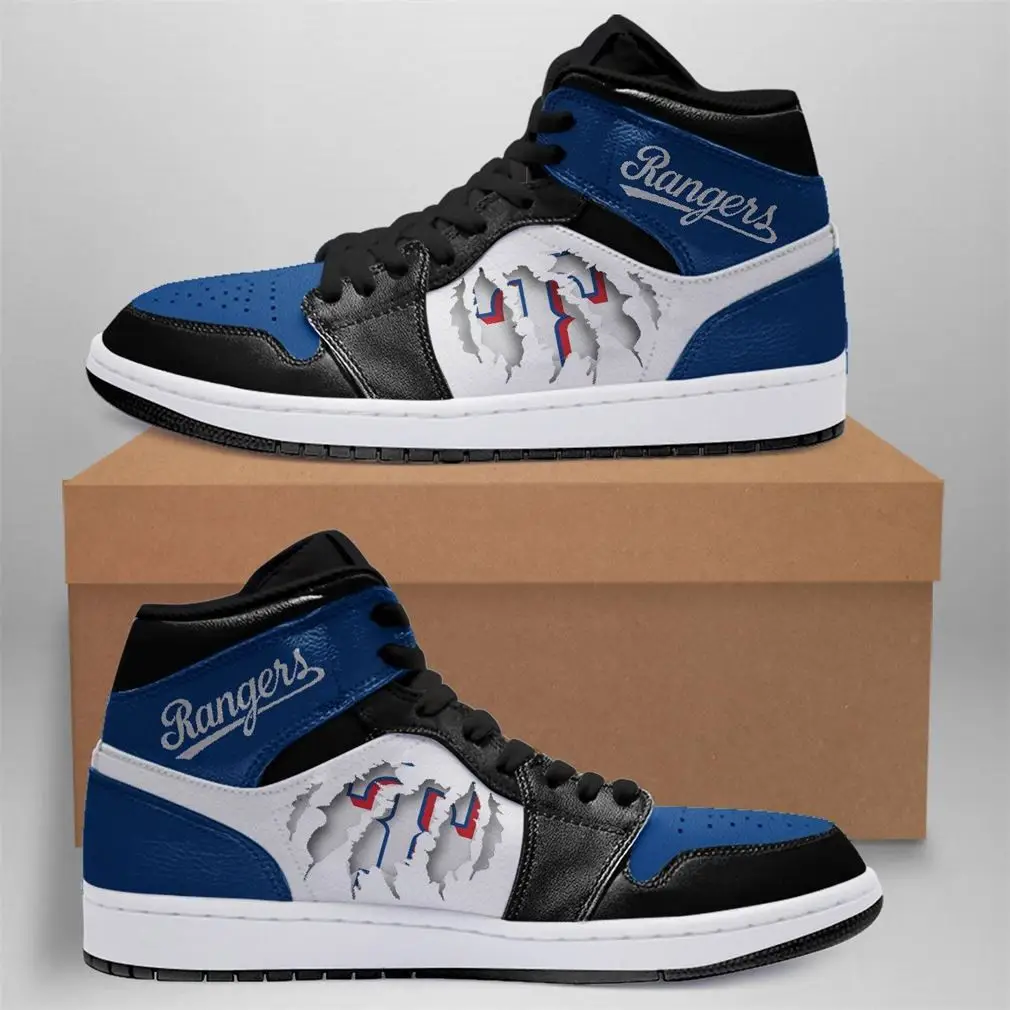 Air JD Hightop Shoes MLB Texas Rangers Air Jordan 1 High Sneakers V2
