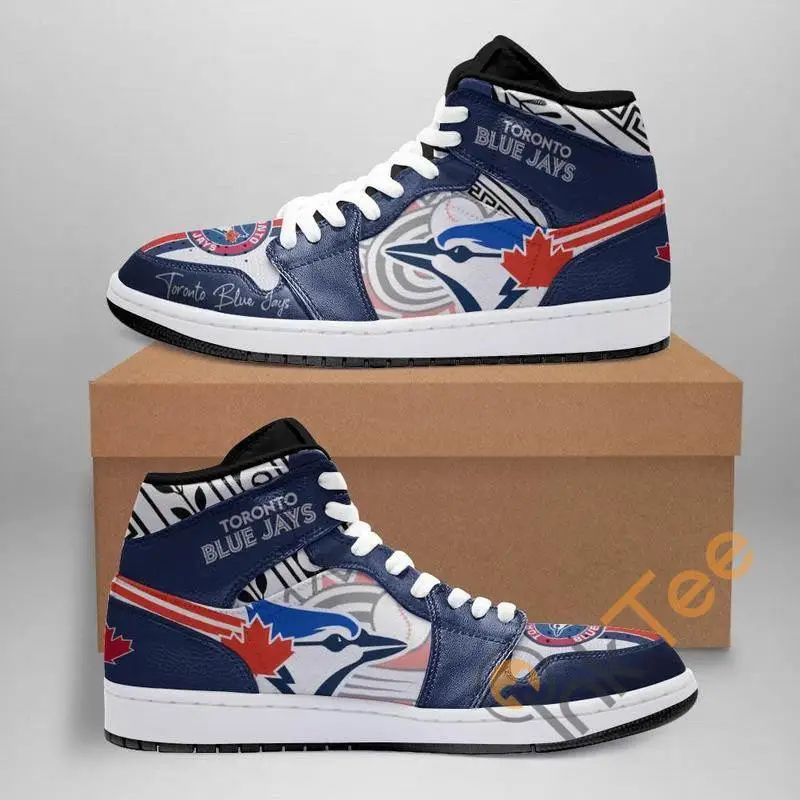 Air JD Hightop Shoes MLB Toronto Blue Jays Air Jordan 1 High Sneakers V4 Air JD Hightop Shoes MLB Toronto Blue Jays Air Jordan 1 High Sneakers V4 - Image 1