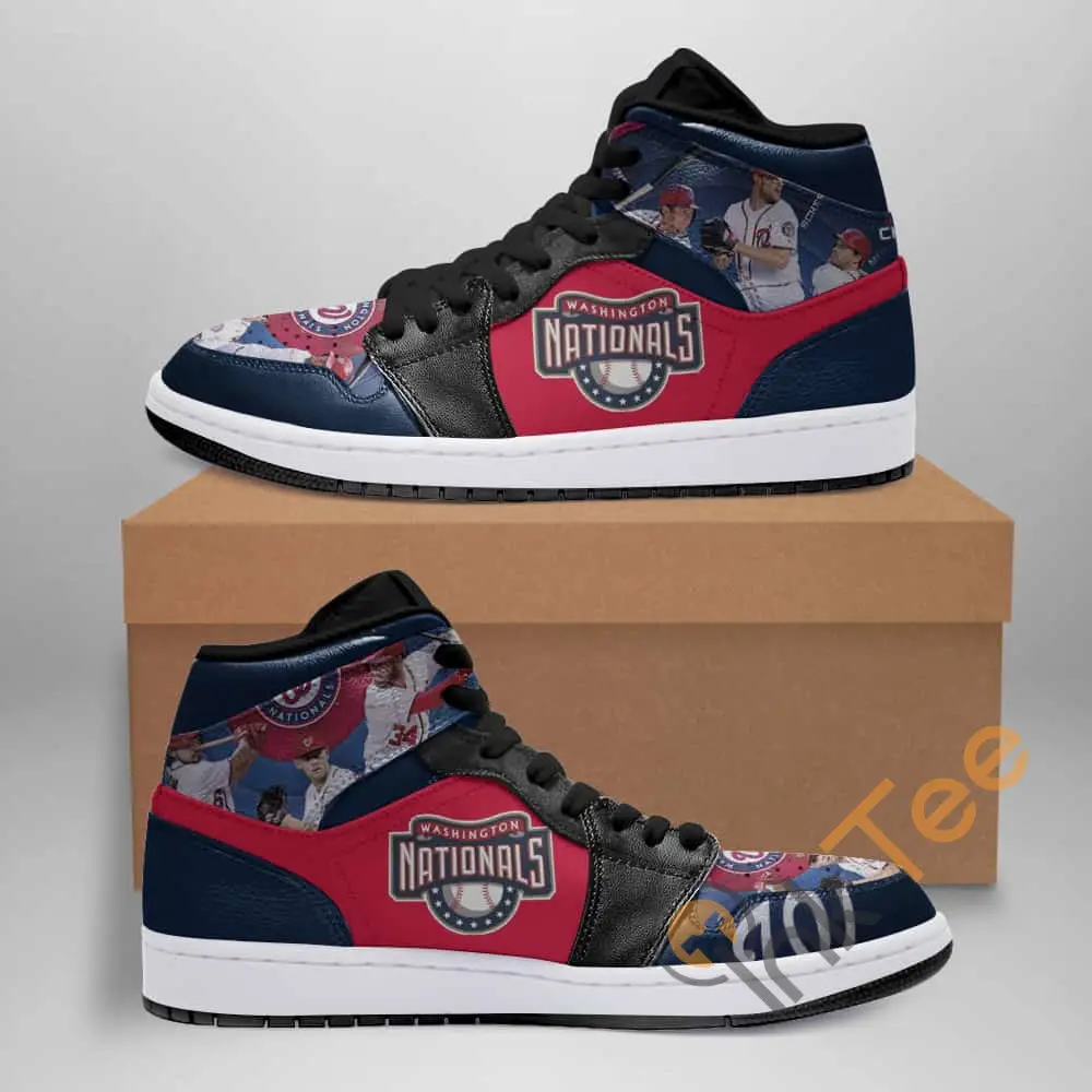 Air JD Hightop Shoes MLB Washington Nationals Air Jordan 1 High Sneakers V2