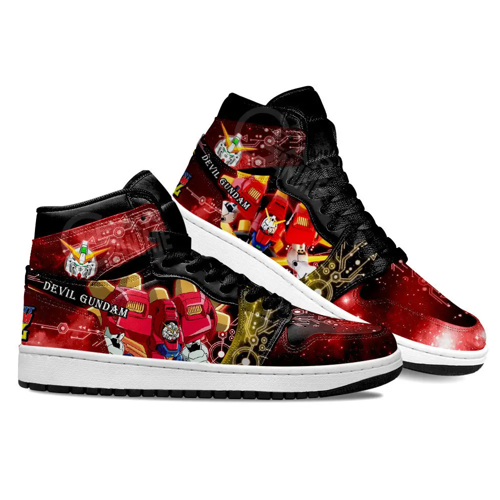 Air JD Hightop Shoes Mobile Suit Gundam Devil Gundam Custom For Anime Fans