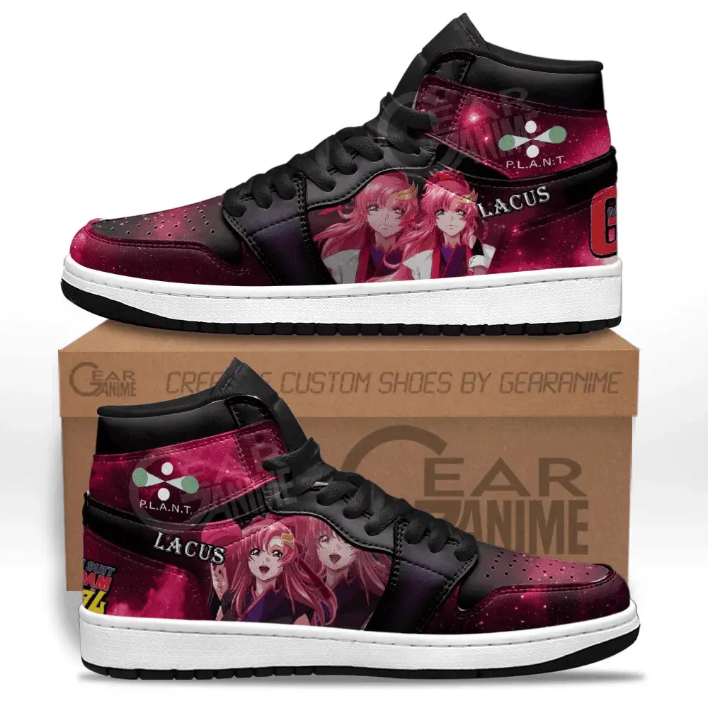 Air JD Hightop Shoes Mobile Suit Gundam Lacus Clyne Shoes Custom For Anime Fans