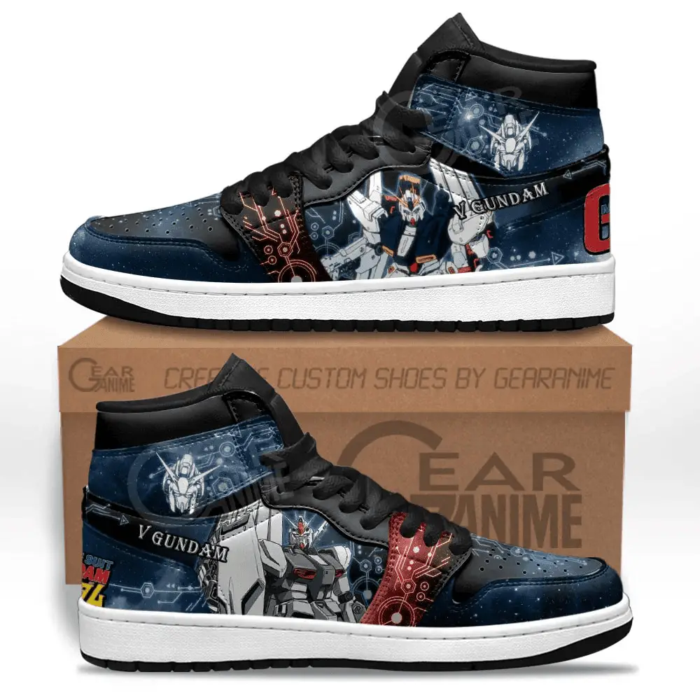 Air JD Hightop Shoes Mobile Suit Gundam Nu Gundam Anime Shoes