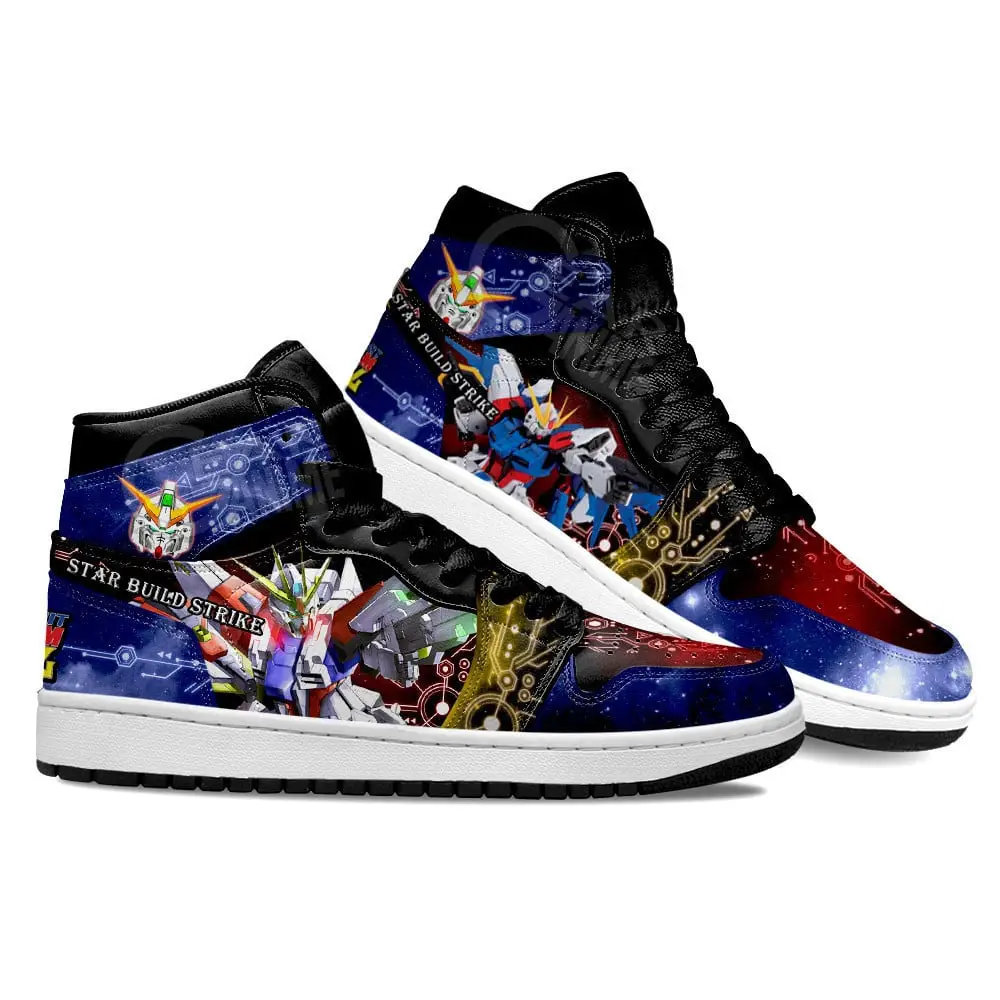 Air JD Hightop Shoes Mobile Suit Gundam Star Build Strike Gundam Custom For Anime Fans