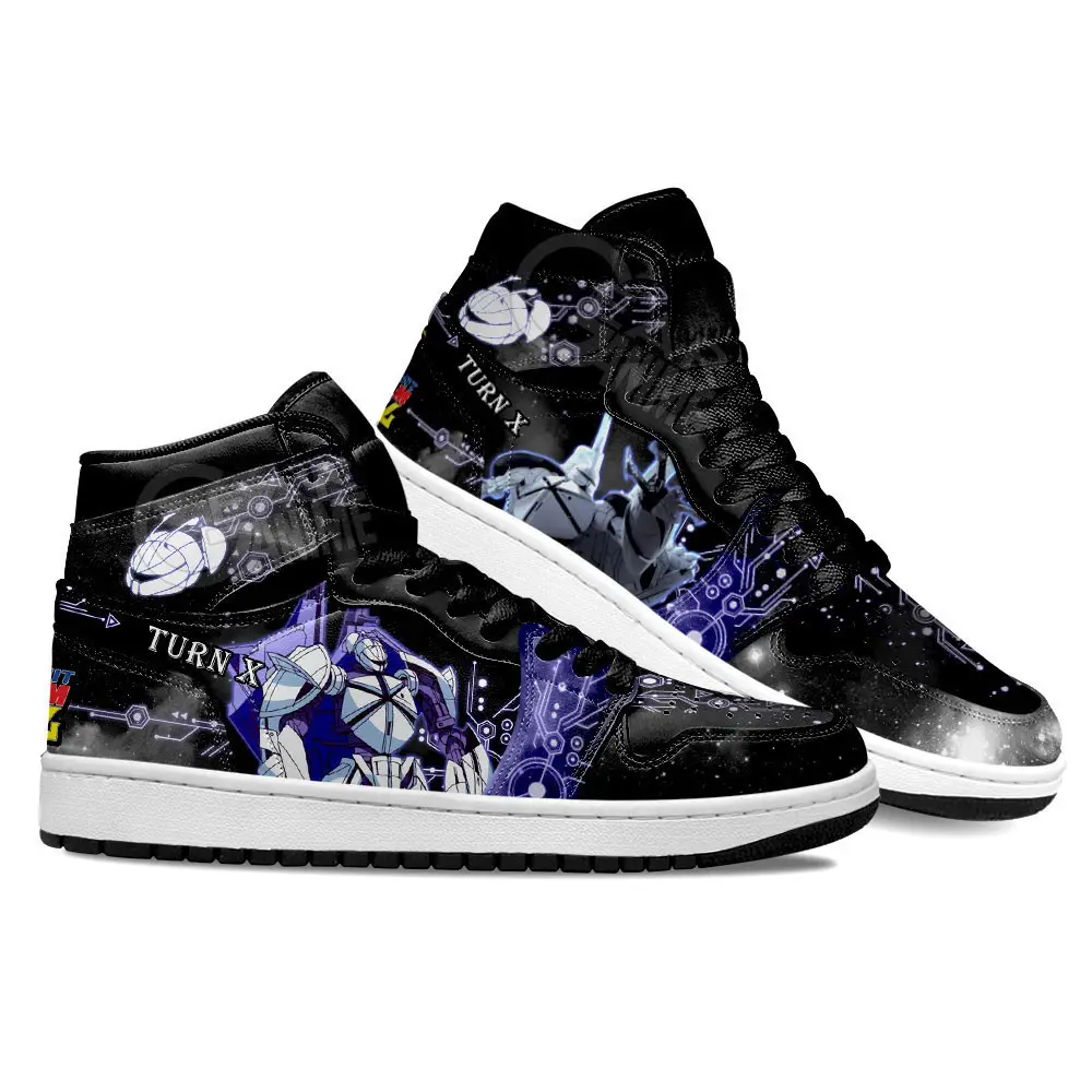 Air JD Hightop Shoes Mobile Suit Gundam Turn X Custom For Anime Fans