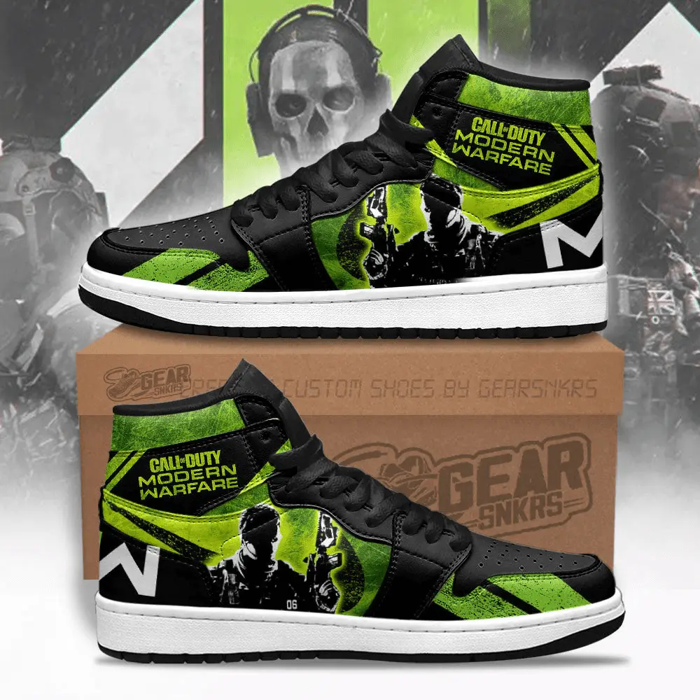 Air JD Hightop Shoes Modern Warefare Call Of Duty J1 Shoes Custom For Fans Sneakers TT27