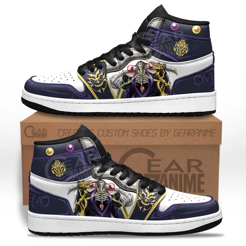 Air JD Hightop Shoes Momonga JD1s Sneakers Custom Overlord Anime Shoes