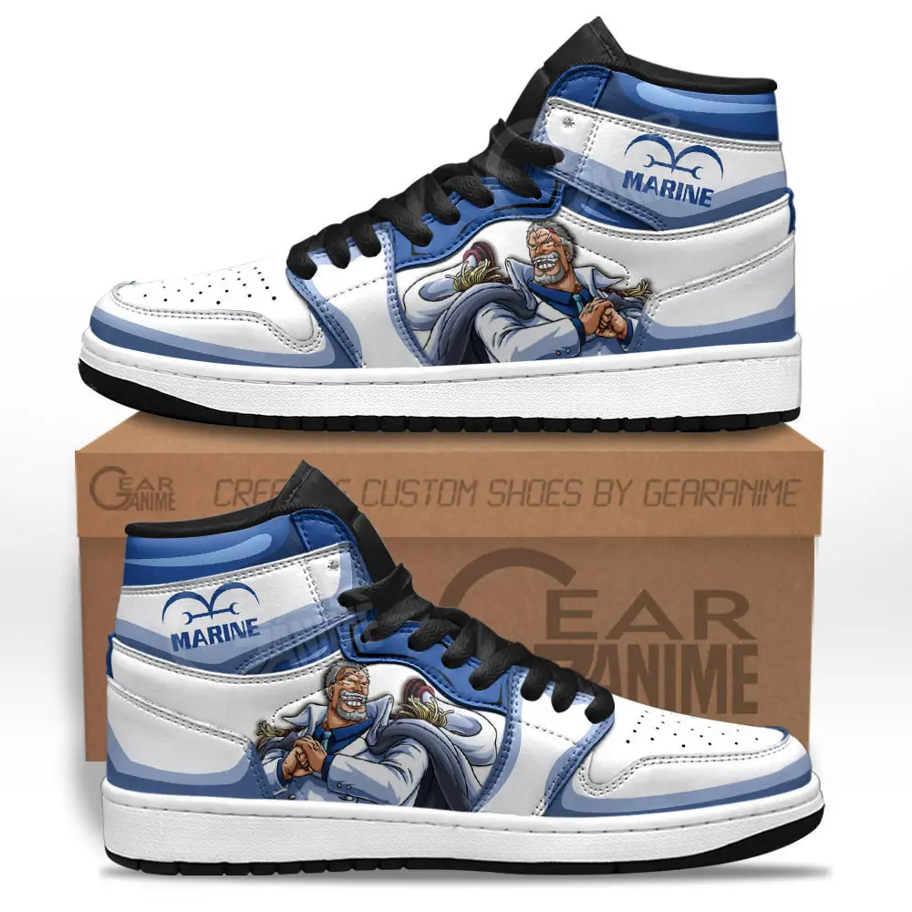 Air JD Hightop Shoes Monkey D Garp JD1s Sneakers Custom One Piece Anime Shoes Gifts