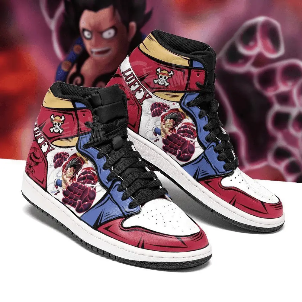 Air JD Hightop Shoes Monkey D Luffy JD1s Sneakers Gear 4 One Piece Anime Shoes