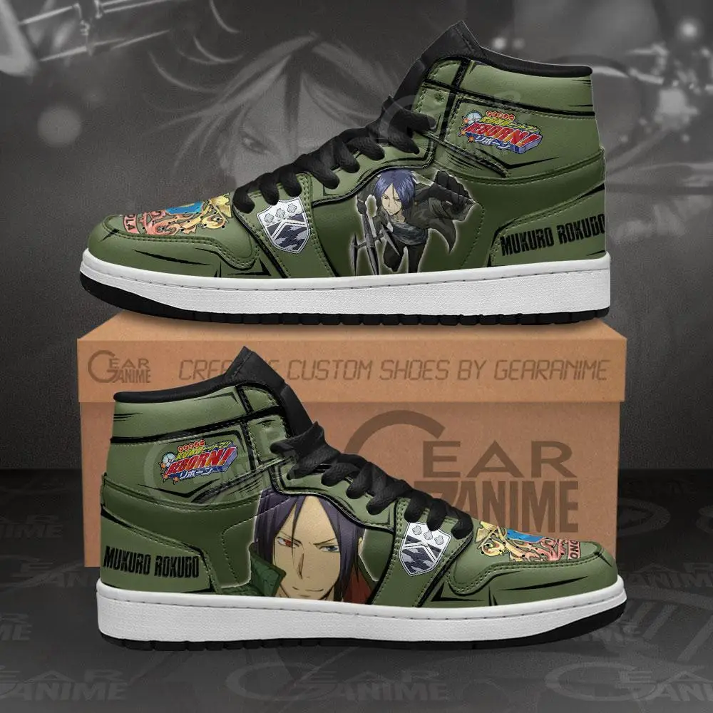 Air JD Hightop Shoes Mukuro Rokudo JD1s Sneakers Reborn Custom Anime Shoes MN11