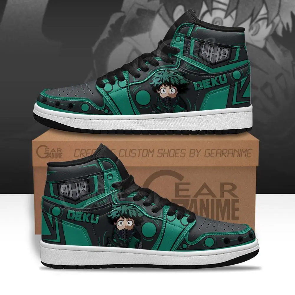 Air JD Hightop Shoes Musketeer Izuku Midoriya Deku JD1s Sneakers Custom