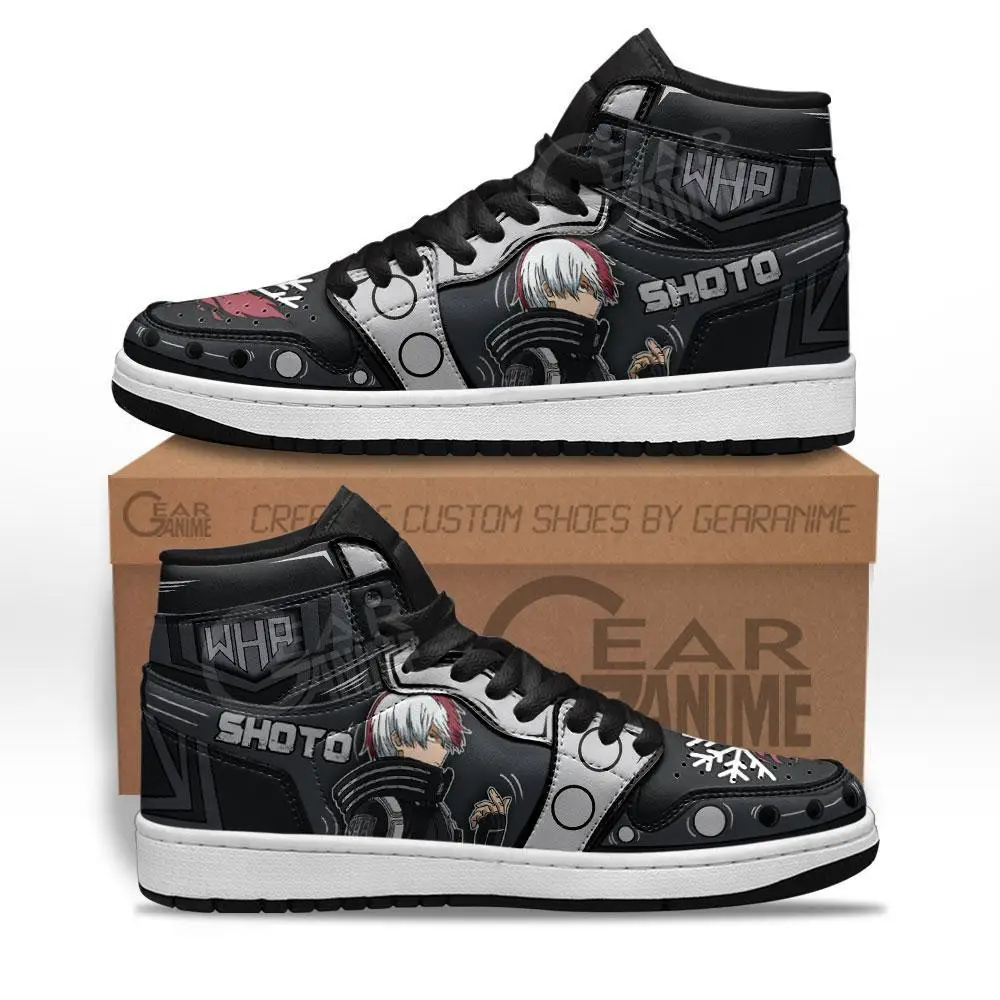 Air JD Hightop Shoes Musketeer Shoto Todoroki JD1s Sneakers Custom Anime My Hero Academia Shoes