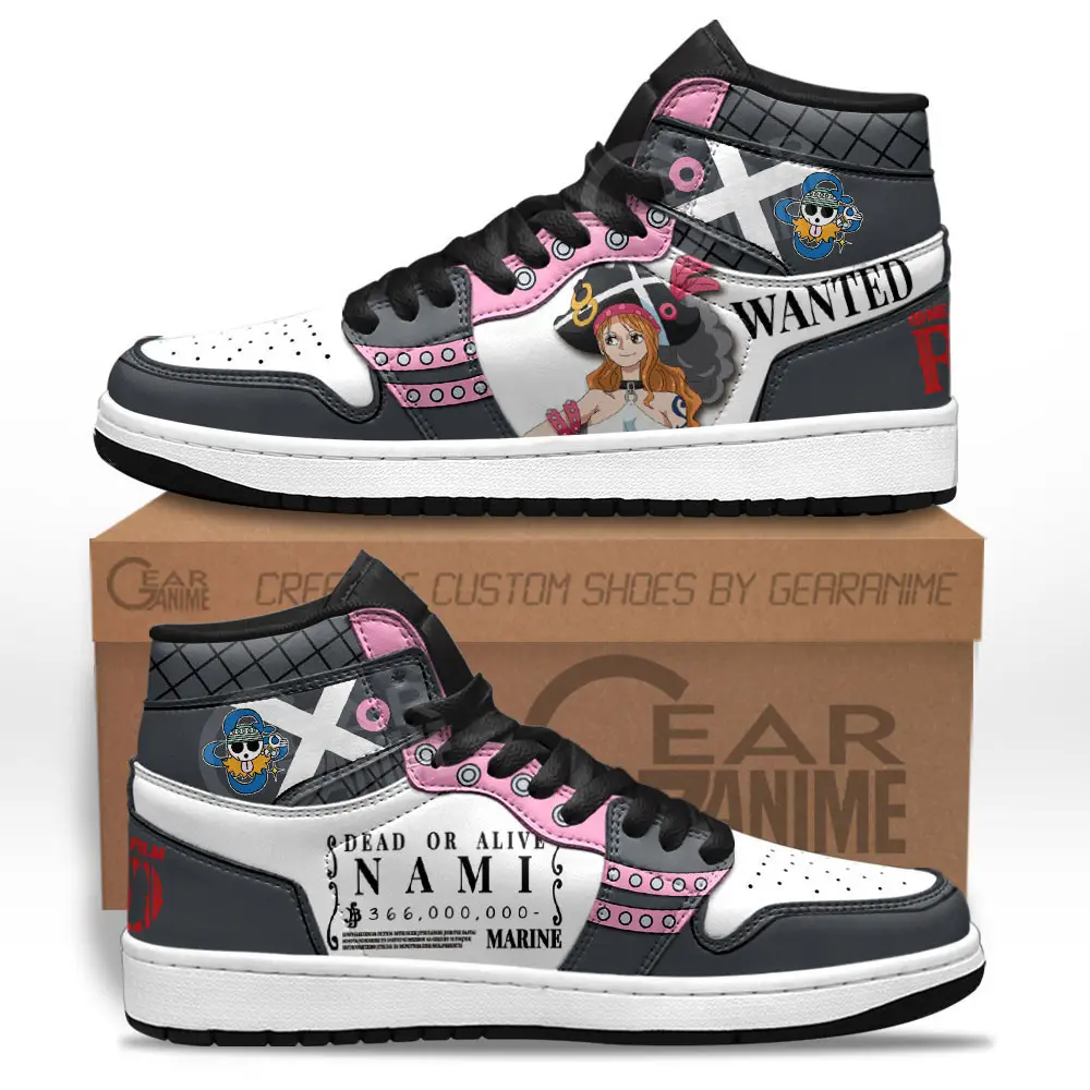 Air JD Hightop Shoes Nami JD1s Sneakers One Piece Red Custom Anime Shoes Air JD Hightop Shoes Nami JD1s Sneakers One Piece Red Custom Anime Shoes - Image 1