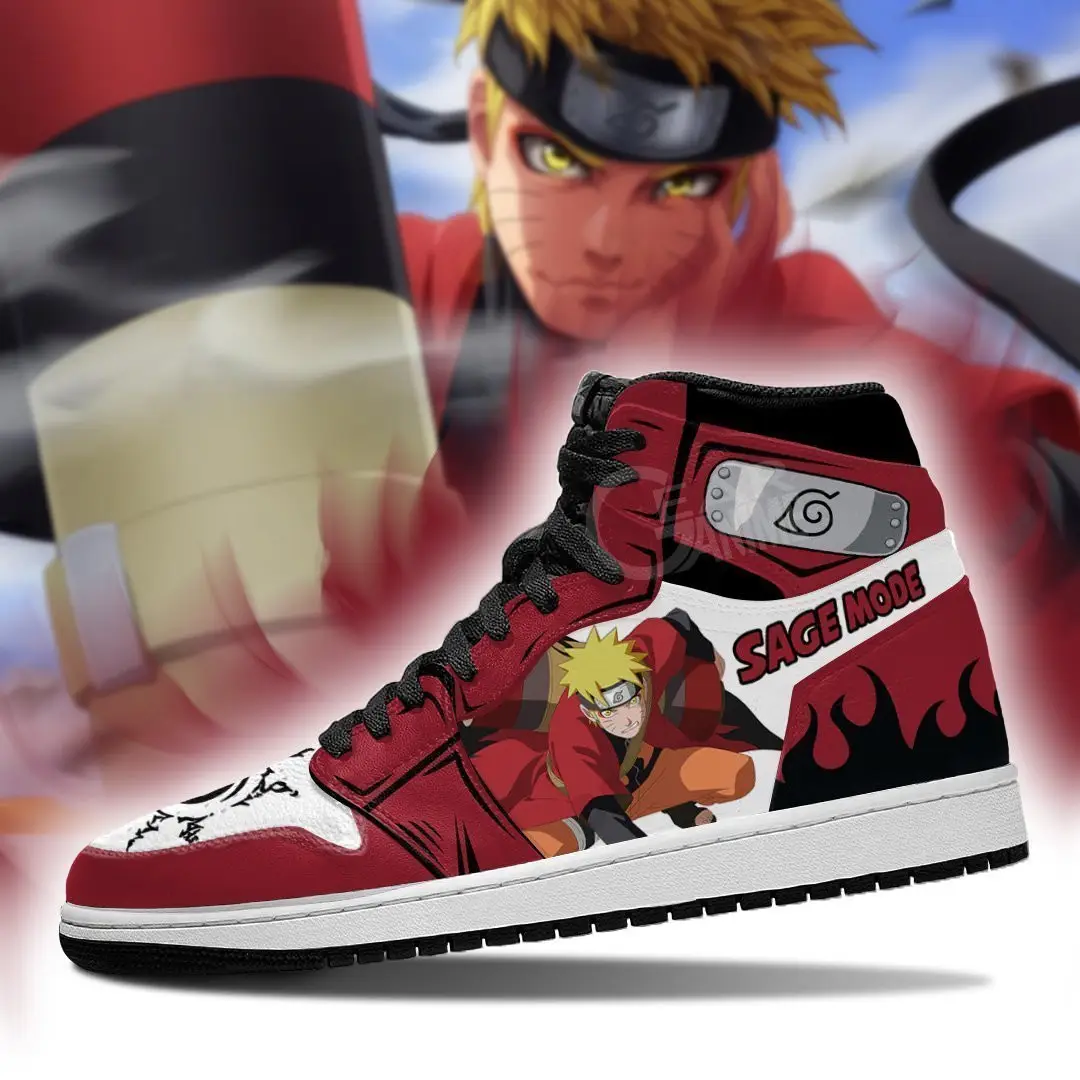 Air JD Hightop Shoes Naruto Sage Mode Anime JD1s Sneakers Custom For Fans