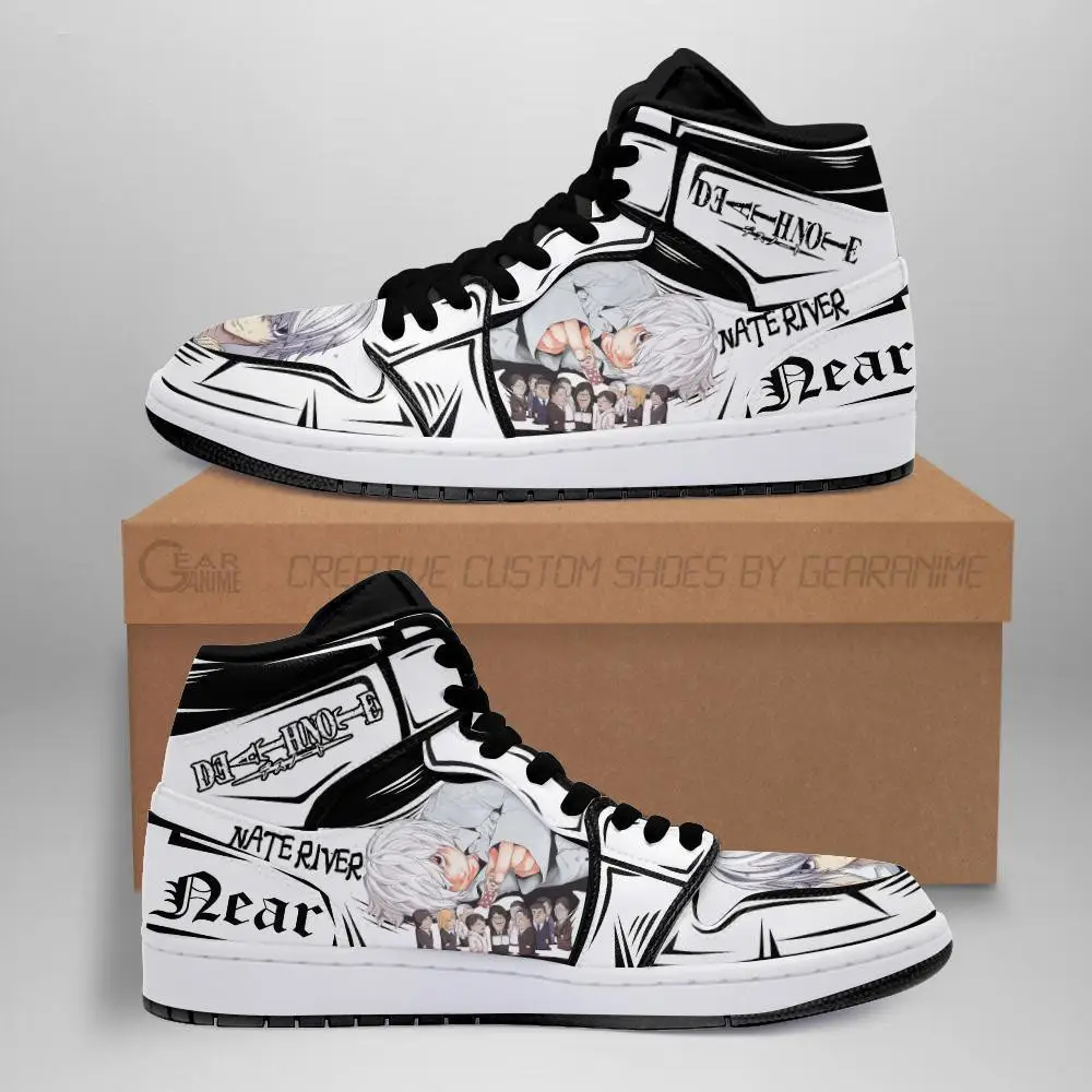 Air JD Hightop Shoes Nate River Near JD1s Sneakers Custom Death Note Anime Shoes Fan MN05