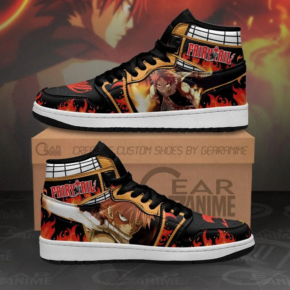 Air JD Hightop Shoes Natsu Dragneel JD1s Sneakers Custom Anime Fairy Tail Shoes