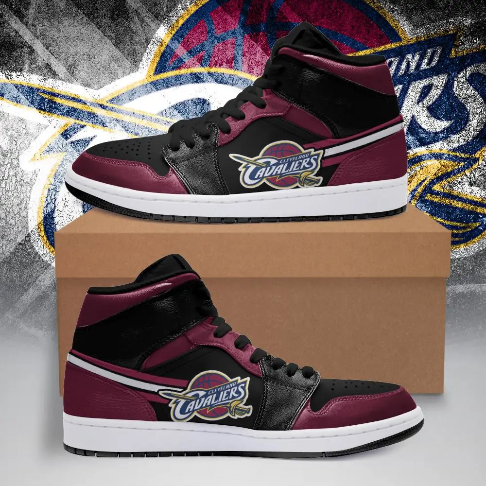 Air JD Hightop Shoes NBA Cleveland Cavaliers Wine Black Air Jordan 1 High Sneakers