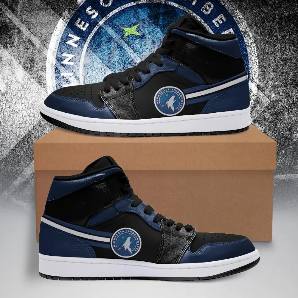 Air JD Hightop Shoes NBA Minnesota Timberwolves Blue Black Air Jordan 1 High Sneakers V2 Air JD Hightop Shoes NBA Minnesota Timberwolves Blue Black Air Jordan 1 High Sneakers V2 - Image 1