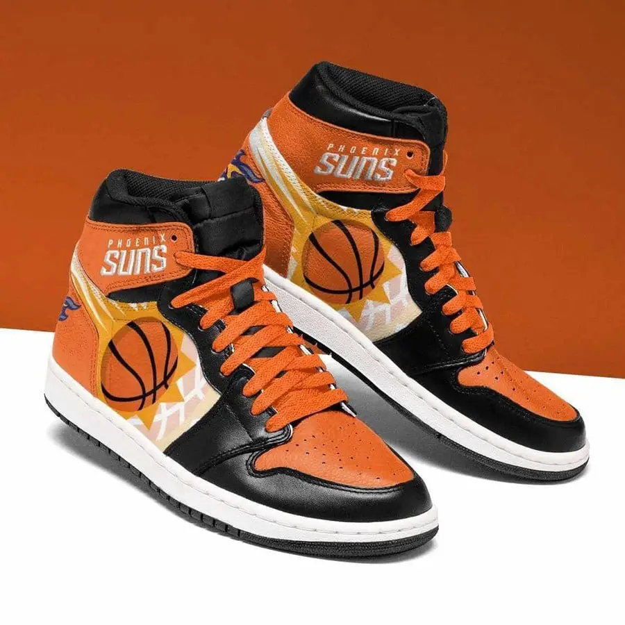 Air JD Hightop Shoes NBA Phoenix Suns Orange Black Air Jordan 1 High Sneakers