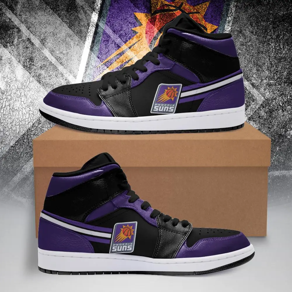 Air JD Hightop Shoes NBA Phoenix Suns Purple Black Air Jordan 1 High Sneakers Air JD Hightop Shoes NBA Phoenix Suns Purple Black Air Jordan 1 High Sneakers - Image 1