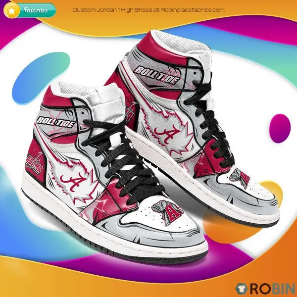 Air JD Hightop Shoes NCAA Alabama Crimson Tide Air Jordan 1 High Sneakers V6