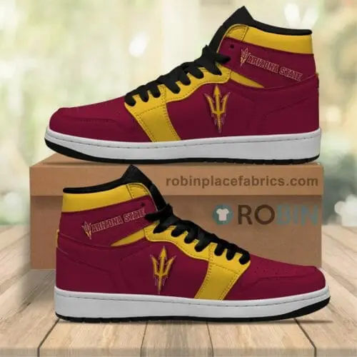 Air JD Hightop Shoes NCAA Arizona State Sun Devils Maroon Air Jordan 1 High Sneakers