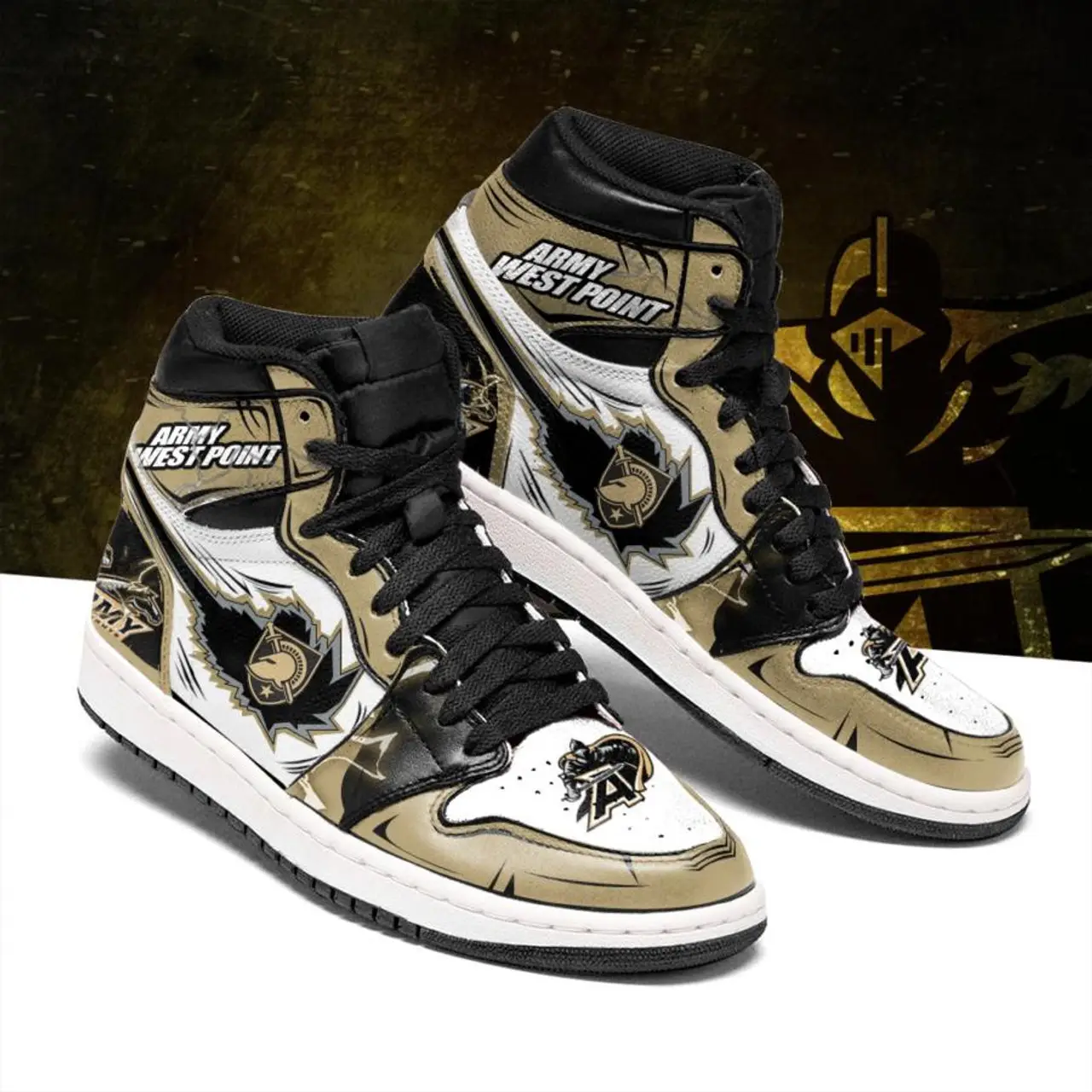 Air JD Hightop Shoes NCAA Army Black Knights Special Edition Air Jordan 1 High Sneakers Air JD Hightop Shoes NCAA Army Black Knights Special Edition Air Jordan 1 High Sneakers - Image 1
