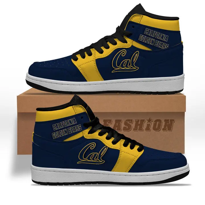 Air JD Hightop Shoes NCAA California Golden Bears Blue Air Jordan 1 High Sneakers
