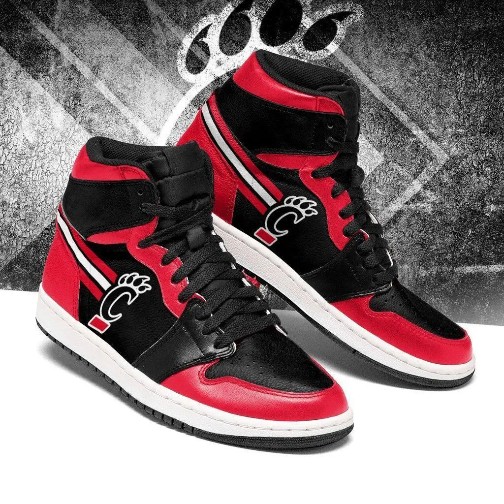 Air JD Hightop Shoes NCAA Cincinnati Bearcats Red Black Air Jordan 1 High Sneakers Air JD Hightop Shoes NCAA Cincinnati Bearcats Red Black Air Jordan 1 High Sneakers - Image 1