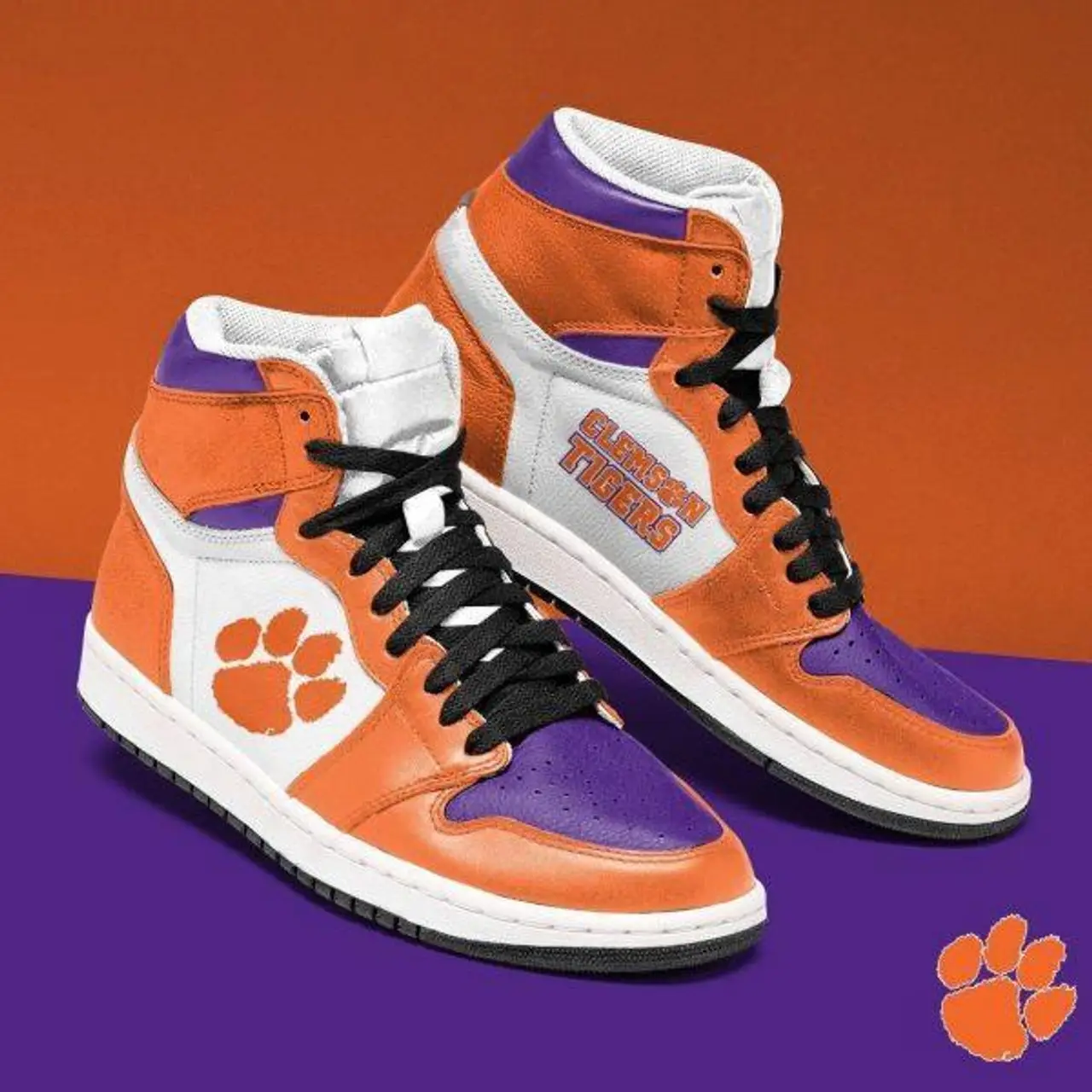 Air JD Hightop Shoes NCAA Clemson Tigers Air Jordan 1 High Sneakers V8