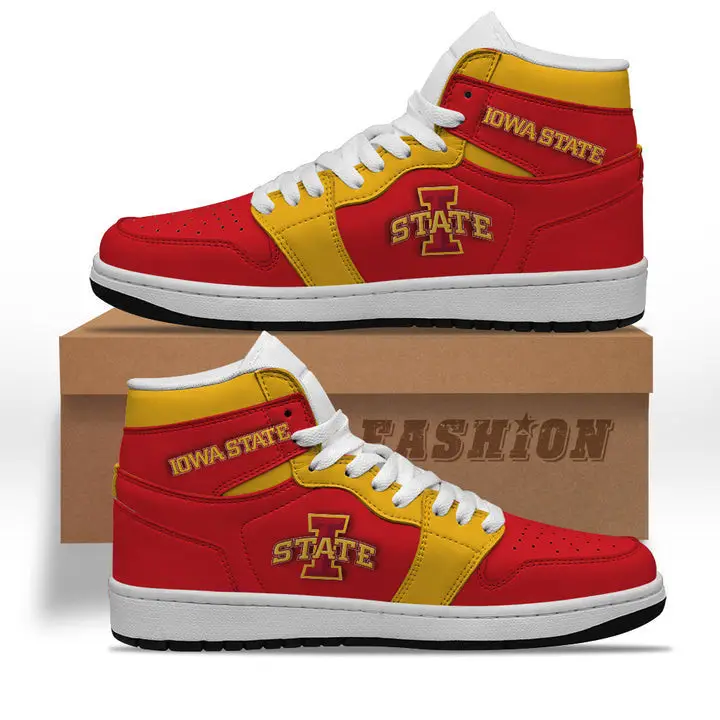 Air JD Hightop Shoes NCAA Iowa State Cyclones Cardinal Gold Air Jordan 1 High Sneakers Air JD Hightop Shoes NCAA Iowa State Cyclones Cardinal Gold Air Jordan 1 High Sneakers - Image 1