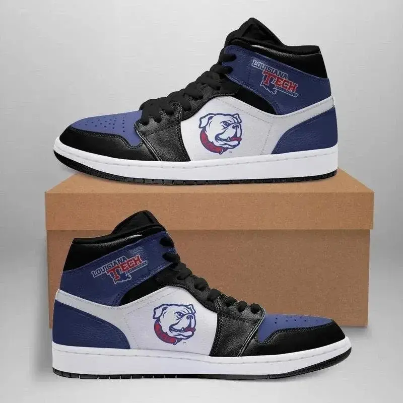 Air JD Hightop Shoes NCAA Louisiana Tech Bulldogs Air Jordan 1 High Sneakers Air JD Hightop Shoes NCAA Louisiana Tech Bulldogs Air Jordan 1 High Sneakers - Image 1
