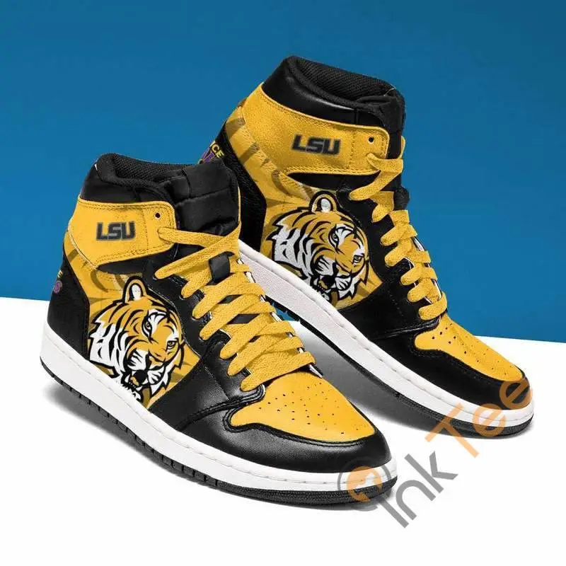 Air JD Hightop Shoes NCAA LSU Tigers Gold Air Jordan 1 High Sneakers