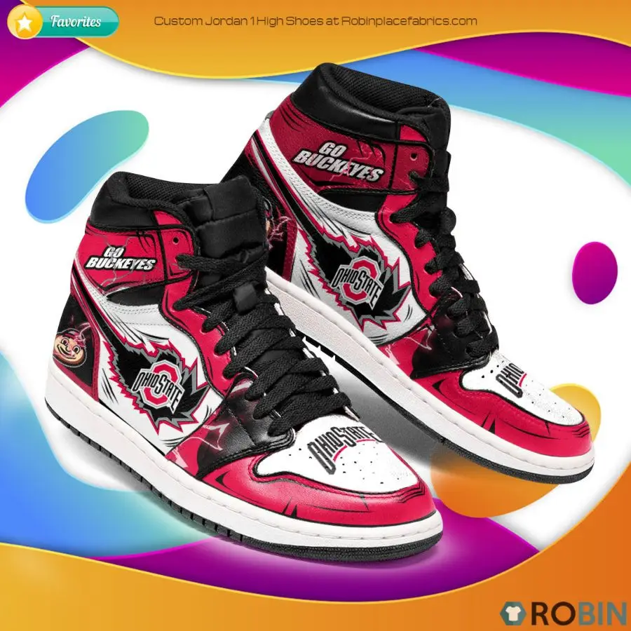 Air JD Hightop Shoes NCAA Ohio State Buckeyes Logo Air Jordan 1 High Sneakers Air JD Hightop Shoes NCAA Ohio State Buckeyes Logo Air Jordan 1 High Sneakers - Image 1