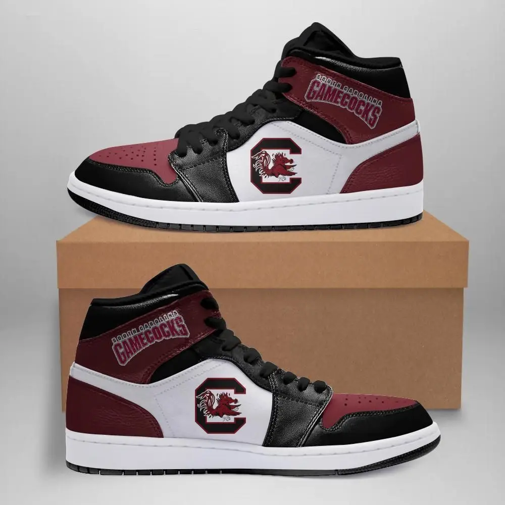 Air JD Hightop Shoes NCAA South Carolina Gamecocks Garnet White Air Jordan 1 High Sneakers