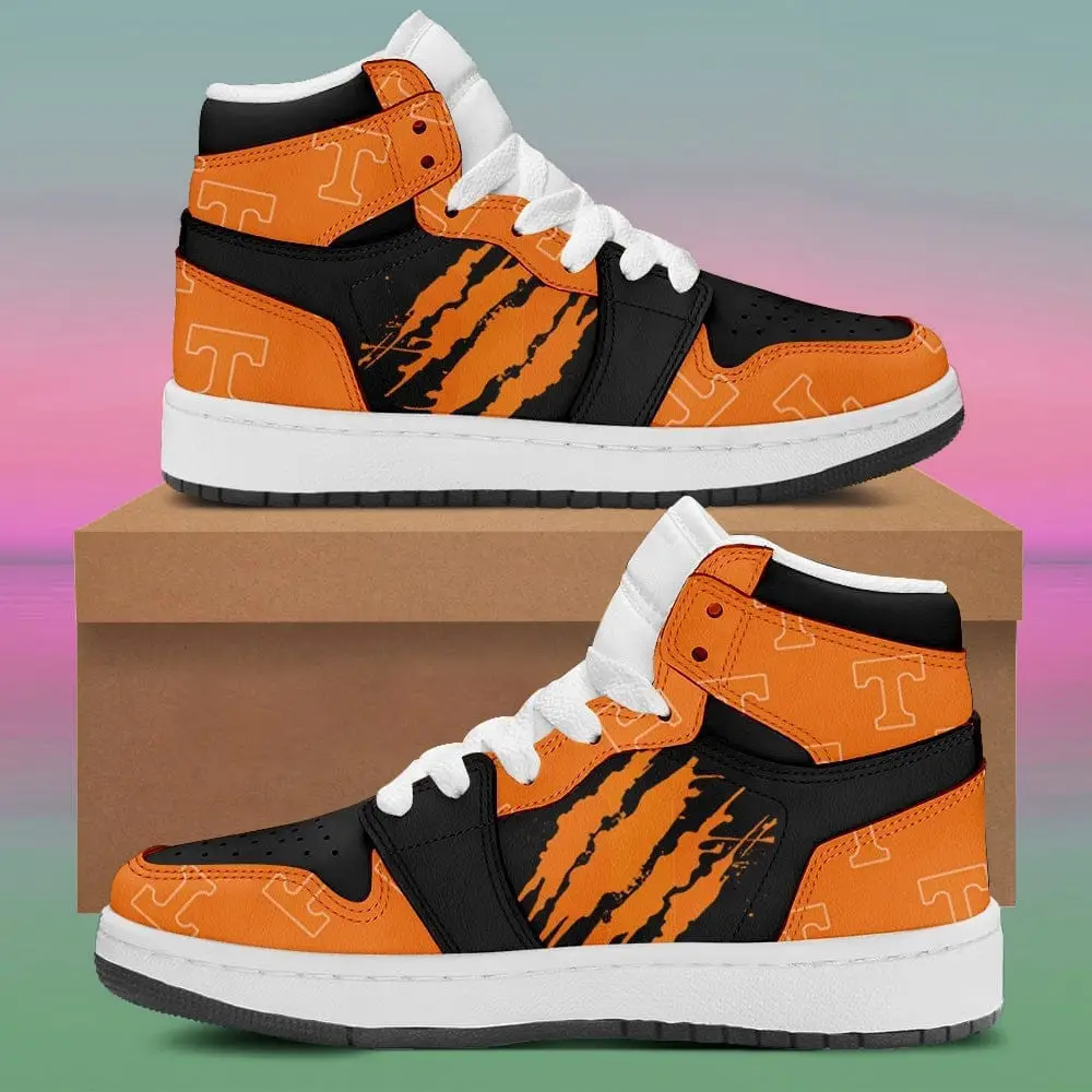 Air JD Hightop Shoes NCAA Tennessee Volunteers Orange Black Air Jordan 1 High Sneakers