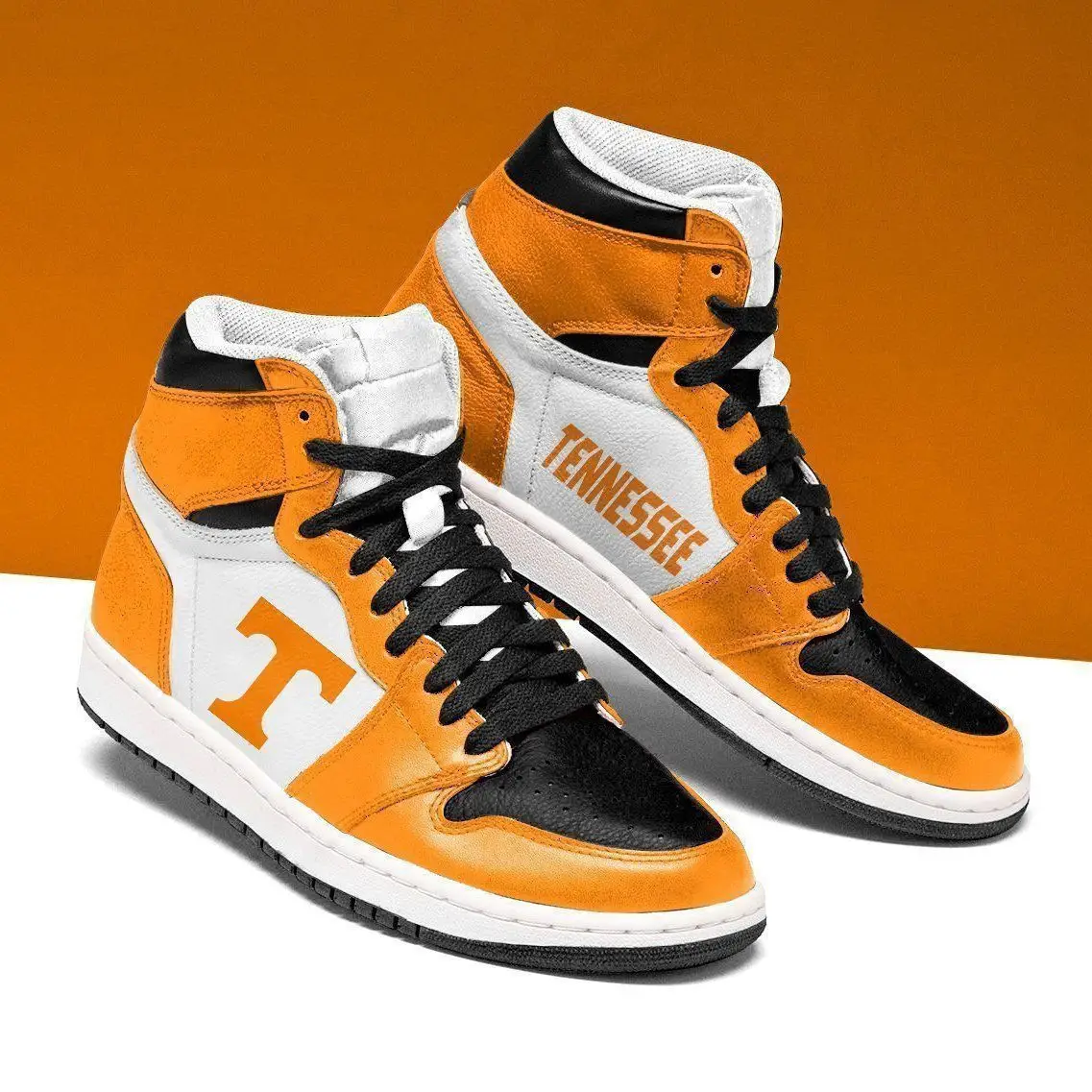 Air JD Hightop Shoes NCAA Tennessee Volunteers Orange White Air Jordan 1 High Sneakers