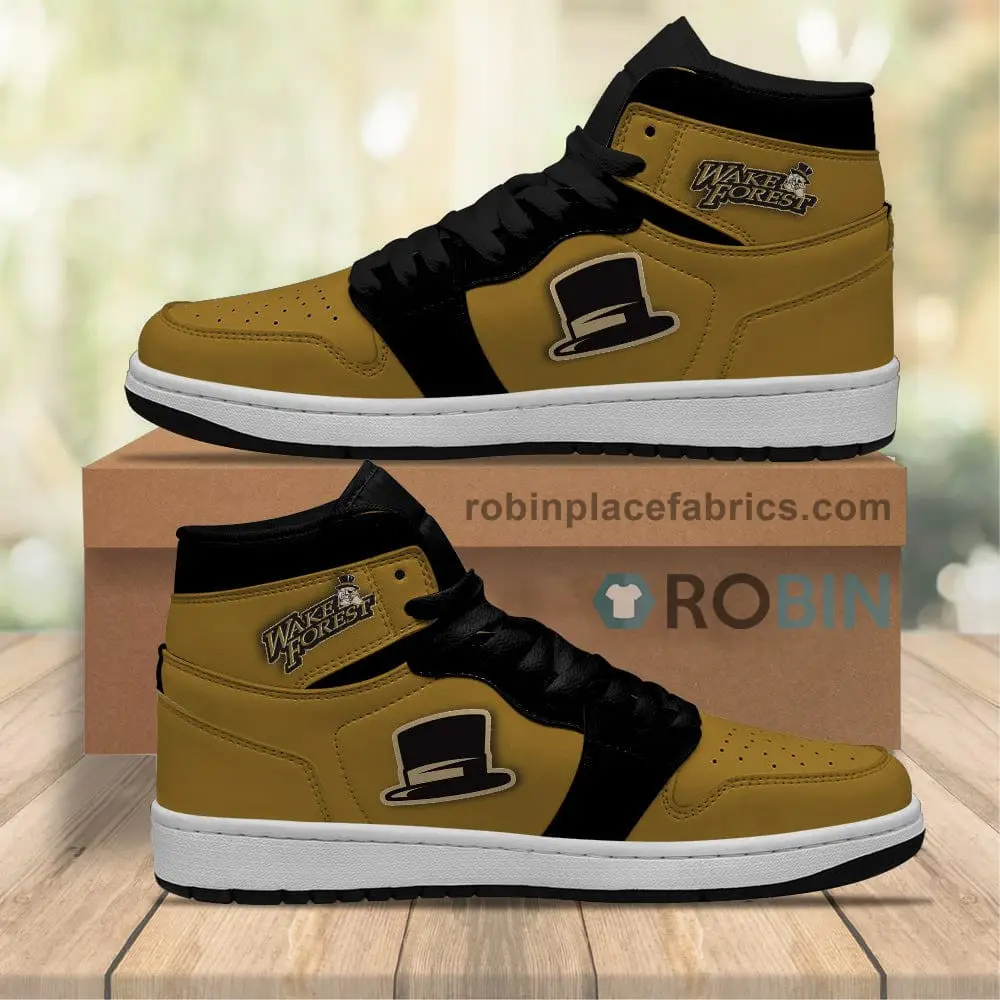 Air JD Hightop Shoes NCAA Wake Forest Demon Deacons Air Jordan 1 High Sneakers V2