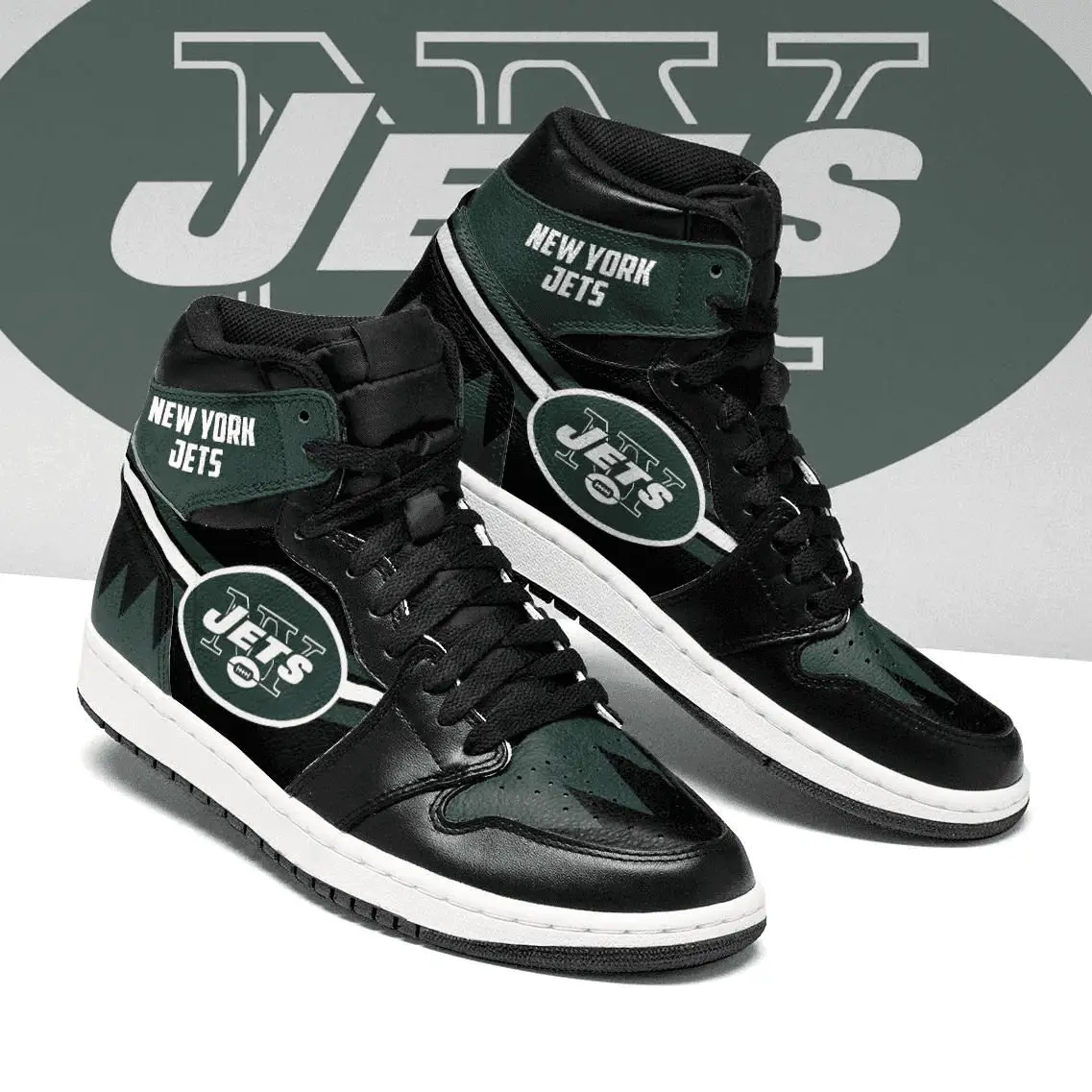 Air JD Hightop Shoes New York Jets Team Custom Shoes Sneakers JD Sneakers H