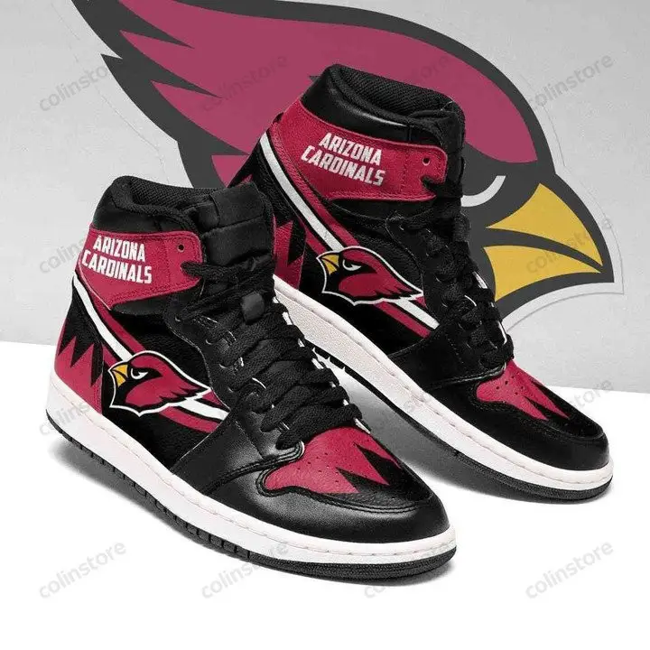 Air JD Hightop Shoes NFL Arizona Cardinals Black Red Air Jordan 1 High Sneakers