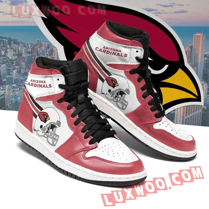 Air JD Hightop Shoes NFL Arizona Cardinals Red White Helmet Air Jordan 1 High Sneakers